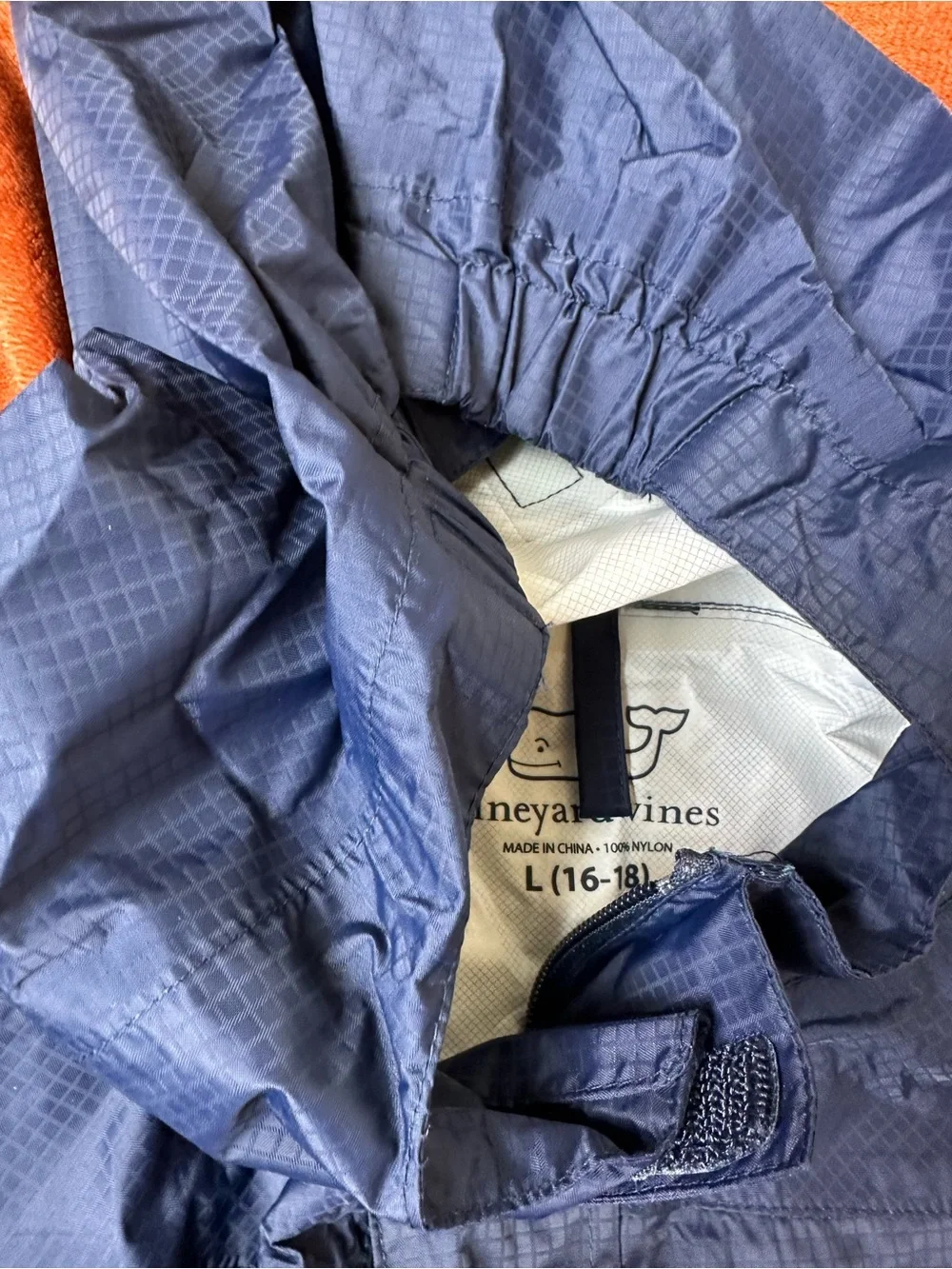 Vineyard Vines Royal Blue Hooded Rain Jacket